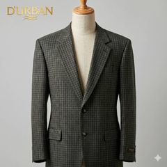 極美品 ダーバン テーラードジャケット シルク&リネン チェック 春用 