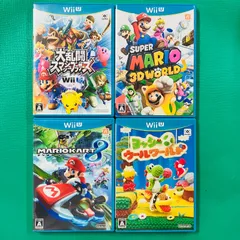 【4点セット】WiiU 大乱闘スマッシュブラザーズ for Wii U スーパーマリオ 3Dワールド マリオカート8 ヨッシー ウールワールド 任天堂 ニンテンドー