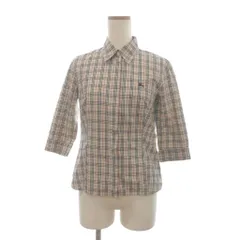 バーバリーブルーレーベル BURBERRY BLUE LABEL シャツ 五分袖 ノバチェック コットン ベージュ 38