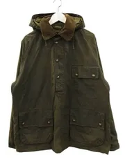 ダブルアールエル RRL オイルドクロス ジャケット プルオーバー M ワックスコットン フード付き オリーブ系 ☆AA★のサムネイル
