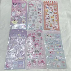 〇 【正規品】 サンリオ ジュエルマシュマロステッカーズ 2種 シナモン マイメロ シナモロール マイメロちゃん マイメロディ ポチャッコ キキララ リトルツインスターズ クロミちゃん クロミ サンリオキャラクター ぷっくりシール 新品未使用 まとめ売り