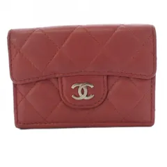 シャネル CHANEL マトラッセ 三つ折り財布 ココマーク レザー ピンク 28番台 /KH ■OH