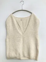 UNIQLO ユニクロ ベスト M アイボリー 無地 レディース