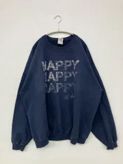 GILDAN ギルダン スウェット 2XL ネイビー コットン 裏起毛 前面プリント 長袖 メンズ レディース
