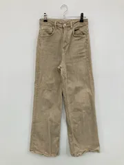 ZARA ザラ デニムパンツ EUR 32 ベージュ フルレングス 無地 ワイド・ルーズ ストレート ハイウエスト レディース