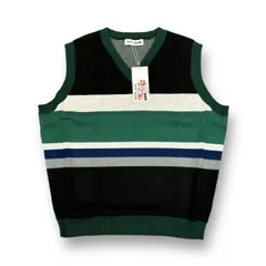 参考上代19800円 未使用 TTT_MSW 22AW Border Knit Vest ボーダーニットベスト ティーモダンストリートウェア TTT-2022AW-KT02 グリーン L （68894A）のサムネイル