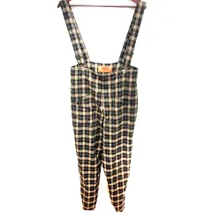 ユニバーサルオーバーオール UNIVERSAL OVERALL パンツ サロペット ロング チェック F 茶 ブラウン 黒 ブラック /RT