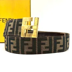 【静かに視線を奪う】　FENDI　ベルト ズッカ総柄 ゴールドバックル FF柄 イタリア製　ブラウンのサムネイル
