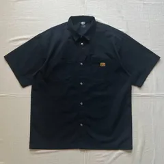 極希少　90s　vintage　FB COUNTY　エフビー カウンティ　MADE IN USA　アメリカ製　半袖ワークシャツ　チカーノ　ワンポイントロゴ刺繍タグ　メタルボタン　ブラック　黒　XXXL　ビッグサイズ　ストリート　HIPHOP　西海岸　ラッパーのサムネイル