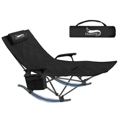 DesertFox ロッキングチェア ロッキングベッド リクライニングチェア キャンプ椅子 四季適用 2way 仮眠 昼寝 2段階調整 【耐荷重150kg】アウトドアチェア コンパクト 折りたたみチェア 軽量 イス 携帯便利 ピクニック レジャーのサムネイル
