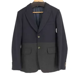 カルヴェン CARVEN ウールカシミヤ ストライプ 切替カラー テーラードジャケット メンズ JPN：44 のサムネイル