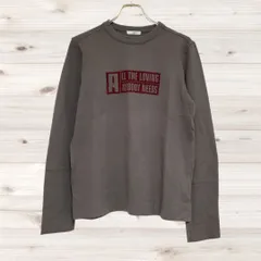 A1669 サマンサモスモス SM2 Samansa Mos2 Tシャツ 長袖 ロンT グレー プリント文字 綿 Uネック ノーカラー