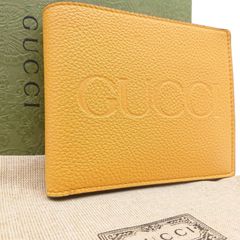 未使用✨箱付 グッチ ロゴ エンボス コインウォレット 牛革 二つ折り 