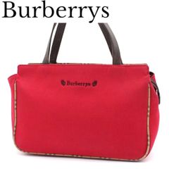Burberrys ノバチェック ハンドバッグ キャンバス レザー レッド