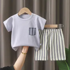 【ベビーキッズ】夏用半袖半ズボンセット 綿100% 男の子 女の子 子供服 110cm かわいい おしゃれ 通園 通学 普段着 新品未使用 送料無料