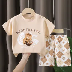 【ベビーキッズ】夏用半袖半ズボンセット 綿100% 男の子 女の子 かわいい おしゃれ 100cm 新品未使用 送料無料
