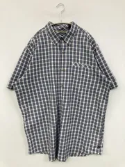 CHAPS チャップス シャツ/ブラウス XL ブルー チェック柄 ミドル丈 半袖 ボタンダウン レギュラーカラー メンズ