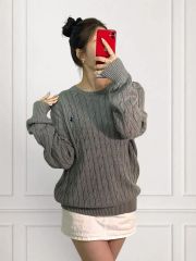 極美品 ポロラルフローレン コットン半袖ニット カーキグリーン XXL