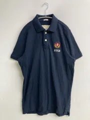Abercrombie & Fitch アバクロンビーアンドフィッチ ポロシャツ XL ネイビー ワンポイント ブランドロゴ 刺繍 半袖 メンズ