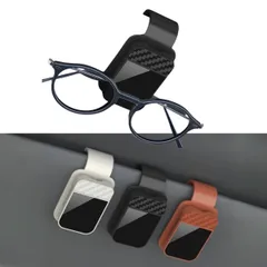 サングラスホルダー 車 メガネホルダー 車載眼鏡クリップ 眼鏡置き サングラス掛け 取り付け簡単 安全運転 カード収納 車載収納用 便利グッズ (ブラック)