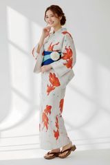 新品未使用タグつき　浴衣単品　TEIJINカルキュロ　フリーサイズ　金魚柄 新品未使用タグつき 浴衣単品 TEIJINカルキュロ フリーサイズ 金魚柄