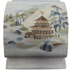 専用帯8934 ○井筒織物謹製 まわた紬 俑光箔 工房貴 全通 袋帯 梟 月