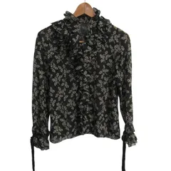 ランバン ブラウス シャツ トップス 長袖 フリル 花柄 レディース 36サイズ ブラック LANVIN 【中古】のサムネイル