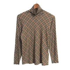 ダックス 長袖Ｔシャツ トップス ハイネック チェック柄 大きいサイズ レディース 42サイズ ベージュ×紺×茶 DAKS 【中古】のサムネイル
