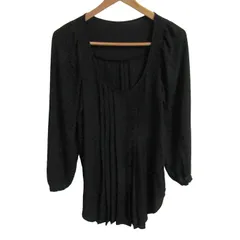 ブラックバイマウジー ブラウス シャツ トップス 長袖 プルオーバー タック レディース Fサイズ ブラック BLACK BY MOUSSY 【中古】のサムネイル