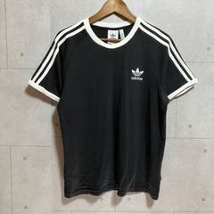 adidas トレフォイル刺繍 スリーストライプ Tシャツ 常田大希 ブラック 