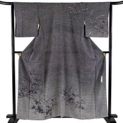 大きいサイズ　裄丈70.5 ポリエステル 付け下げ　落款 作家物　丸洗い済み 大きいサイズ 裄丈70.5 ポリエステル 付け下げ 落款 作家物 丸洗い済み