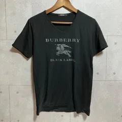 BURBERRY BLACK LABEL バーバリーブラックレーベル Vネック Tシャツ ショートスリーブ カットソー 半袖 トップス ラメ ロゴ ブラック 黒 メンズ SU-17-19