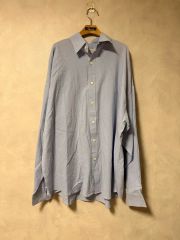 新品 ICHI ストライプブラウス ブルー コットンリヨセル ゆったり M 