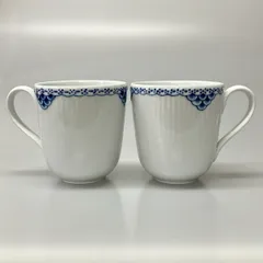 ROYAL COPENHAGEN(ロイヤルコペンハーゲン) 食器新品同様  - 白×ネイビー マグカップ×2点のサムネイル