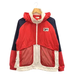 【中古】#FR2×FILA ナイロンジャケット サイズS レッド △首回り汚れ フィラ エフアールツー[19]のサムネイル