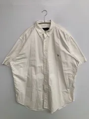 Ralph Lauren ラルフローレン シャツ/ブラウス XLT アイボリー 無地 ワンポイント ブランドロゴ ミドル丈 半袖 ボタンダウン メンズ