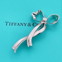◇ティファニー◇新品仕上 リボンモチーフ ピンブローチ ブローチ 925
