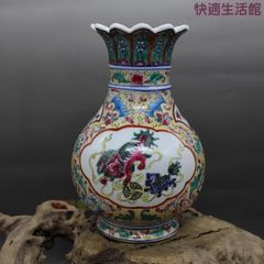中国美術 粉彩花鳥図 大花瓶 高さ50㎝ トヒカエ 東な8-0503② - メルカリ
