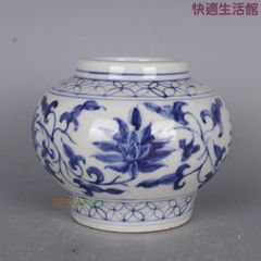 手画青花模様小壺 水壺 景徳鎮 陶磁器 装飾品 現代工芸品 美術品 置物 手画青花模様小壺 水壺 景徳鎮 陶磁器 装飾品 現代工芸品 美術品 置物