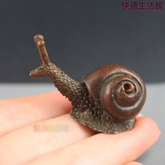 銅製置物 蝸牛 カタツムリ 香道具 茶道具 銅虫作 刻印あり 銅製 金