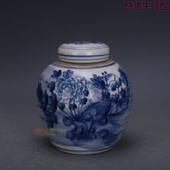 青花釉下花茶壺 景徳鎮 陶磁器 装飾品 現代工芸品 美術品 置物 - メルカリ