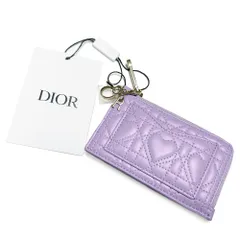 【新品・未使用品】ディオール DIOR Lady Cosmos ジップ カード ホルダー レディ フラグメント コイン ケース 定期入れ 財布 パープル 紫  S0965ONHG 箱付