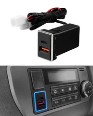 Jiooy トヨタ usbポート qc3.0+pd type-c デュアルUSBポート 充電器 電源ソケット カーチャージャー usb 急速充電器 車 usb 増設 スマホ 充電器 usb電源ポート スイッチホール 増設電源ユニット 同時充電可能 l ...
