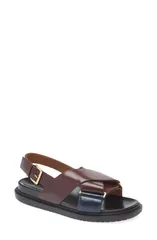 マルニ レディース シューズ サンダル Marni Fussbett Crisscrossandal Burgundy バーガンディ