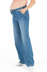 カシュクール レディース ボトムス デニムパンツ ワイドレッグ マタニティ ジーンズ Cache Coeur Kelly wide leg maternity and post partum jeans Mid Blue ブルー