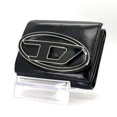 【無機質に惹かれる夜】　DIESEL　1DR 三つ折り財布 コンパクトウォレット Dロゴ　ブラックのサムネイル