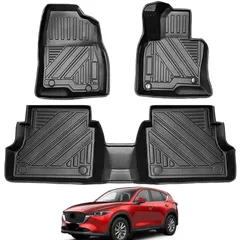 【特価セール】3Dフロアマット MAZDA CX5 KF系 立体フロアマット オートマ用 前席& 2列目 TPE素材 カスタムパーツ CX-5 防水 滑り防止 耐汚れ 消臭/抗菌効果 車種専用設計 取付簡単 マツダ 保護パーツ カー用品 3PCS (マツダ C