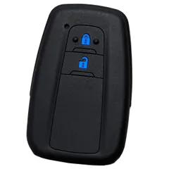 【IKT】トヨタ車用 スマートキー用シリコンカバー 2ボタン ブラックブルー / プリウス50系 / RAV4 / クラウン/ カムリ / C-HR / ランドクルーザープラド / カローラスポーツ / など 専用設計 傷防止 さらさらシリコン TO ...