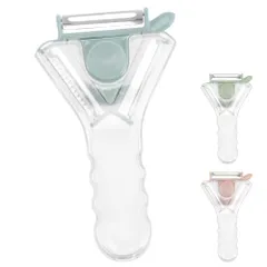 新品 CAPASTEC 皮むき器 Y字 ピーラー ステンレス 3-in-1 持ちやすい 芽取り付き 細千切り フルーツや野菜のピーリングとスライシング用 ブルー 1個のサムネイル