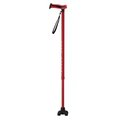 新品 【ウェルファン】 まごころステッキ あんしん レッド ４点杖 多点杖 74～96.5㎝ 伸縮 疲れにくい 幅広グリップ 女性用 男性用のサムネイル